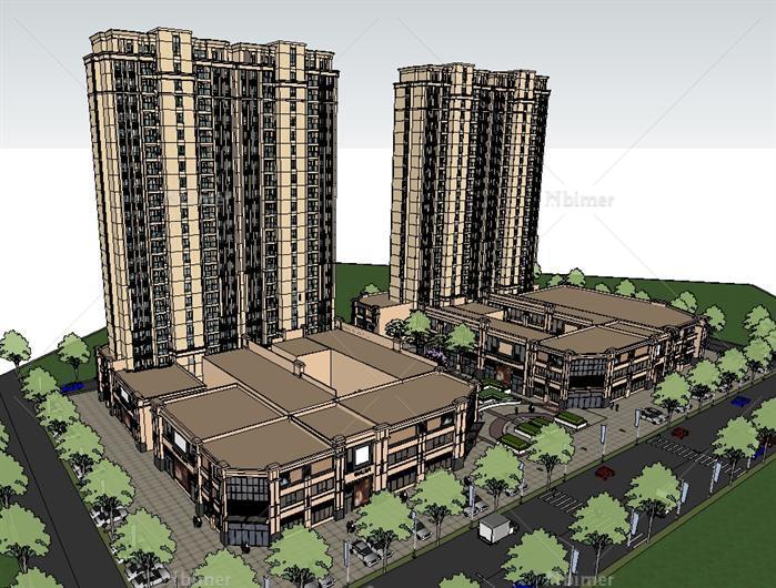 批发城 住宅公寓项目SketchUp精致设计模型[原创