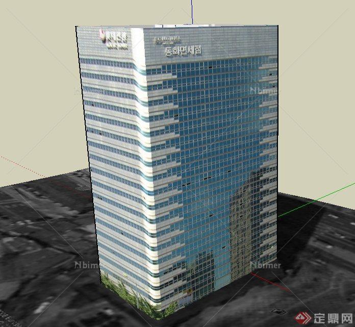 现代某高层综合办公大厦建筑设计SU模型