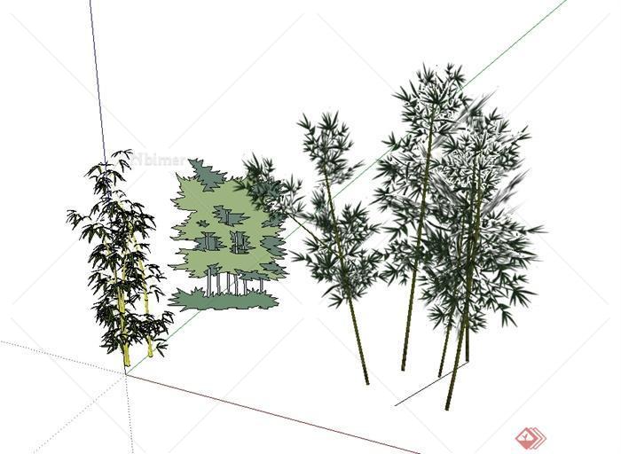经典竹子树木植物素材设计SU模型[原创]