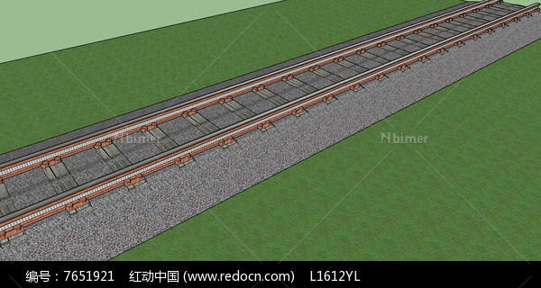 火车铁轨SU模型