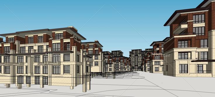 新古典风格大型住宅规划(76510)su模型下载