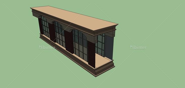 建筑构件-廊道(75223)su模型下载