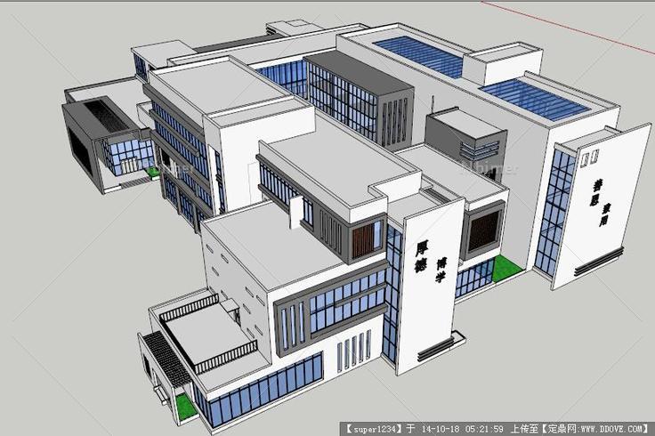 高校建筑系馆建筑设计精品SU模型