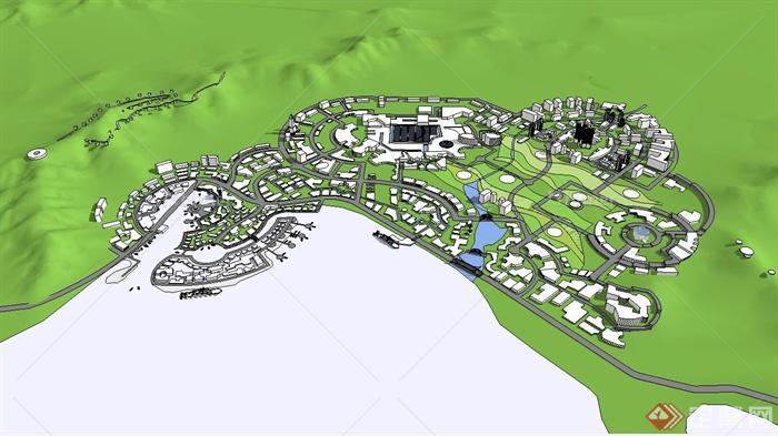 某北方城市的海湾规划设计su模型