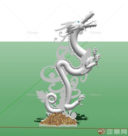 中国龙雕塑小品设计su模型[原创]