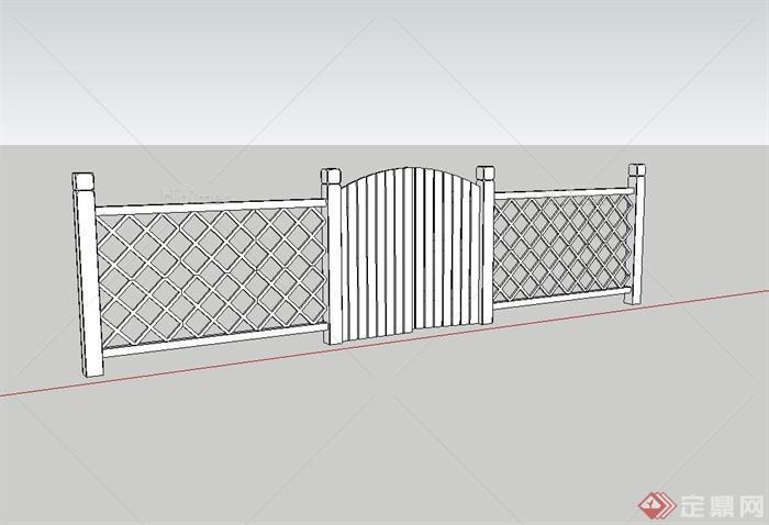 某现代栅栏门设计su模型