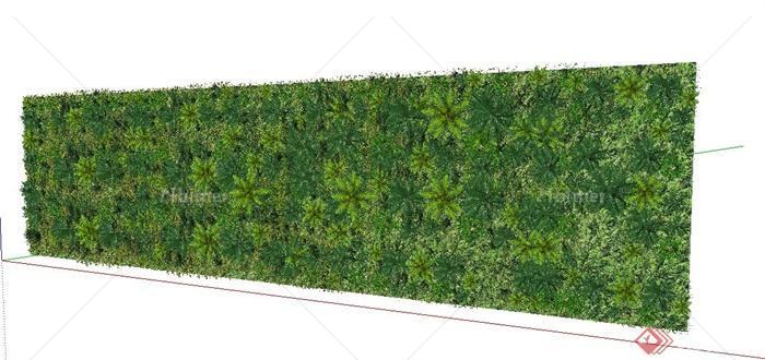 矩形立体绿化植物墙SU模型[原创]