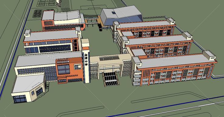 学校建筑精品模型(82826)su模型下载