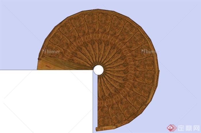 新古典风格旋转木楼梯SU模型