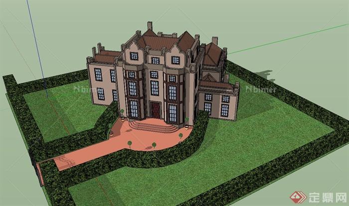 某城堡住宅建筑设计SU模型