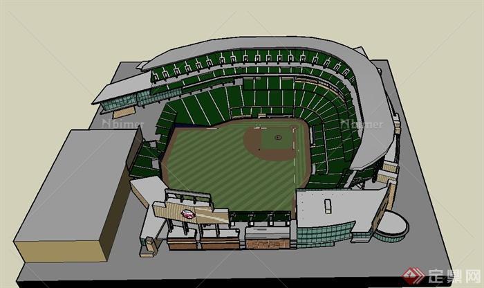 现代某运动场馆建筑设计SU模型
