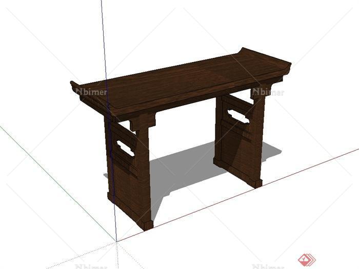 古典中式风格木桌子设计su模型[原创]