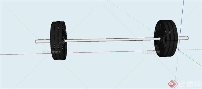 单个杠铃设计su模型