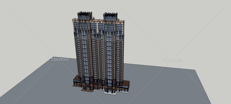 新古典风格高层住宅楼(79349)su模型下载