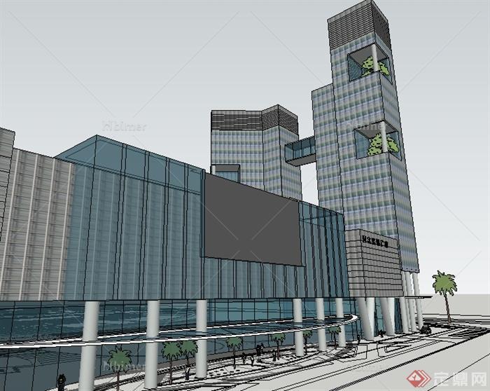 某远大生活广场商业广场建筑设计SU模型