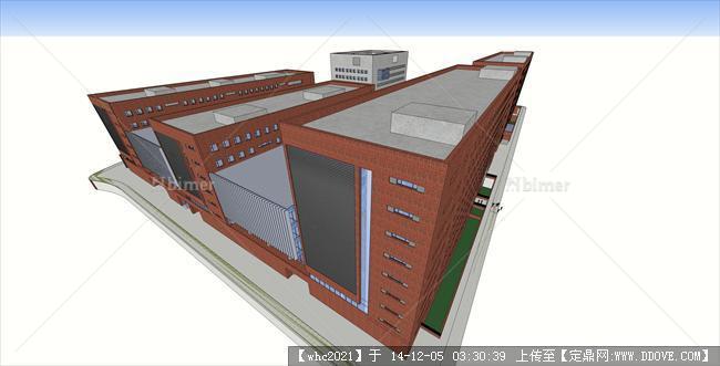 某大学新校区图书馆教学楼建筑su精致模型
