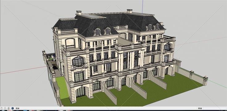 1018法式别墅欧式别墅03(199365)su模型下载