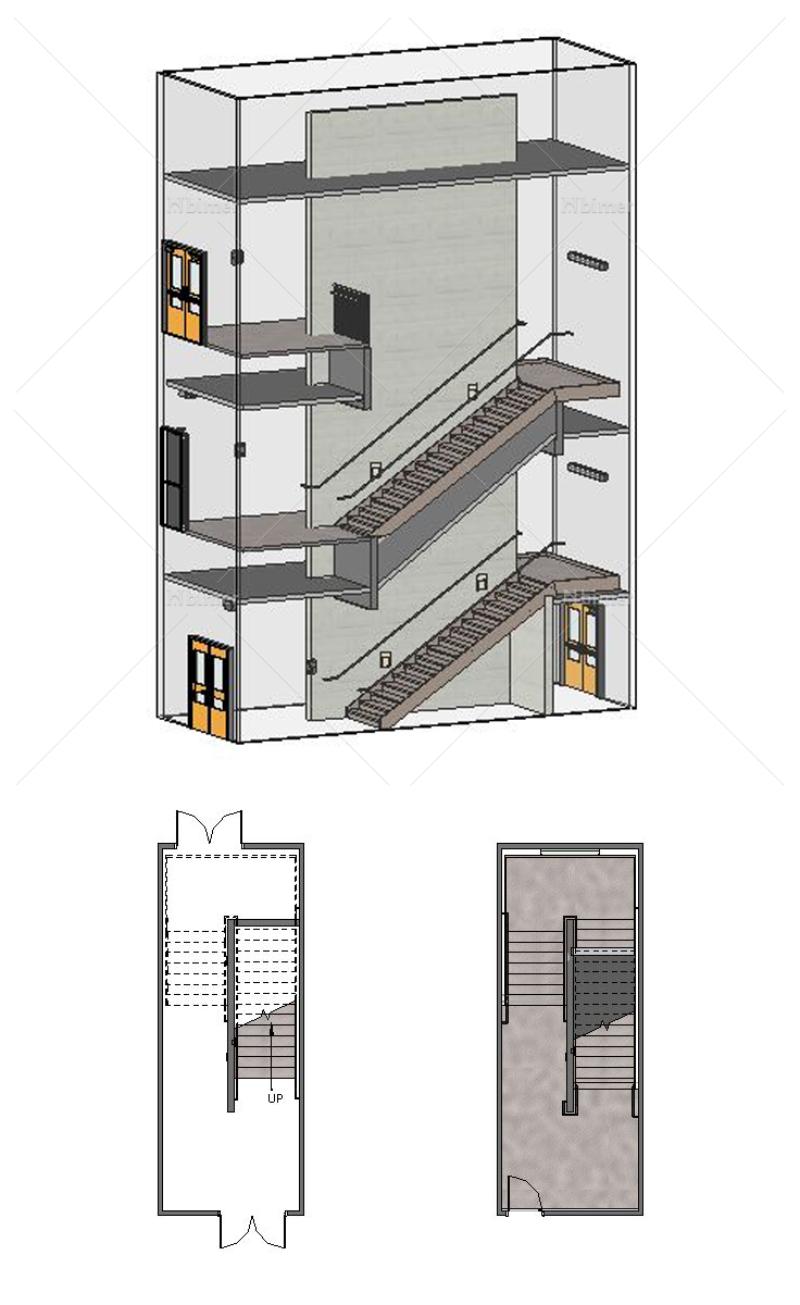 学校楼梯-BIM案例模型