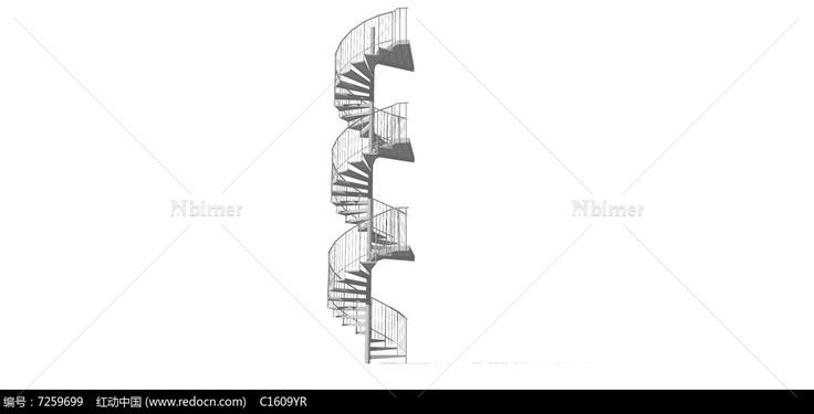 螺旋形楼梯su模型
