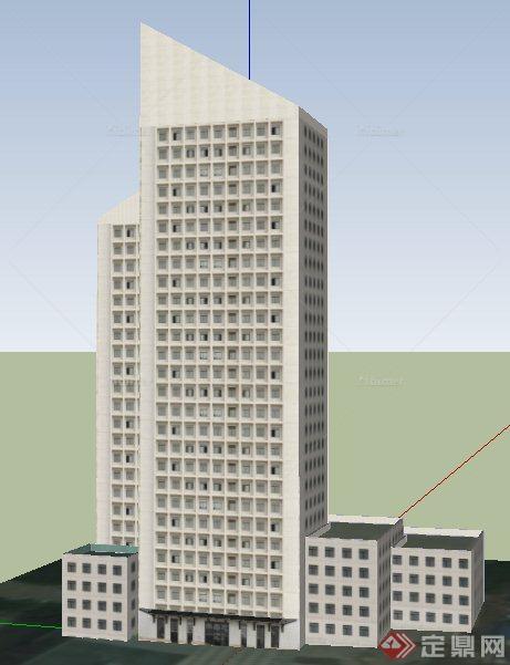 现代多层及高层组合办公楼建筑设计SU模型