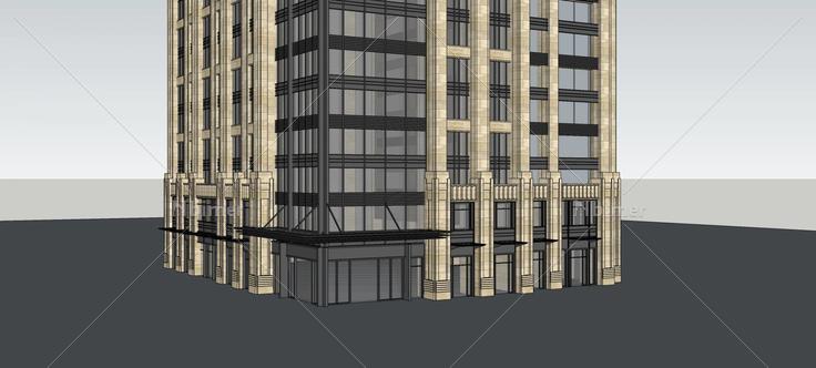 新古典风格高层办公楼(75682)su模型下载