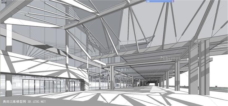 杭州东火车站设计su模型