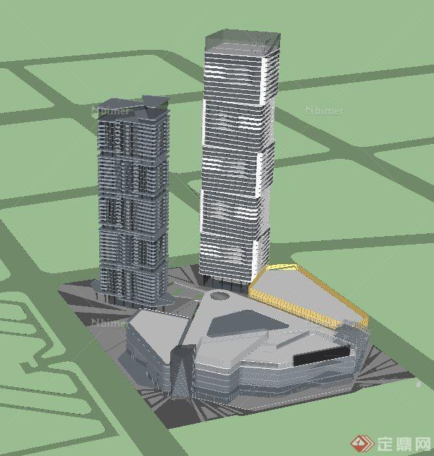 某商务办公大厦建筑设计SU模型