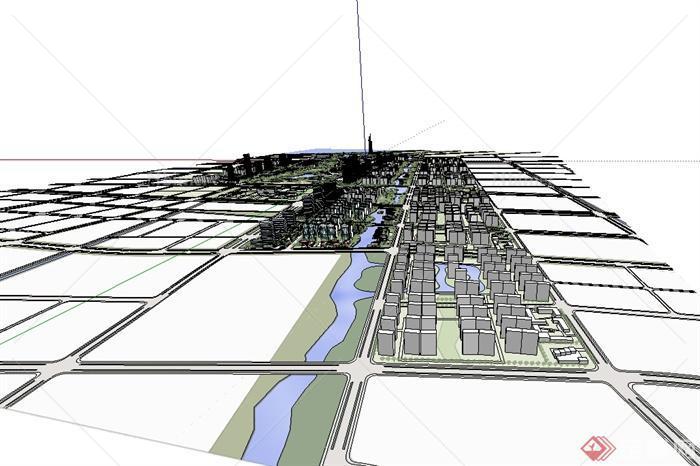 某滨海城市规划设计su模型总图[原创]