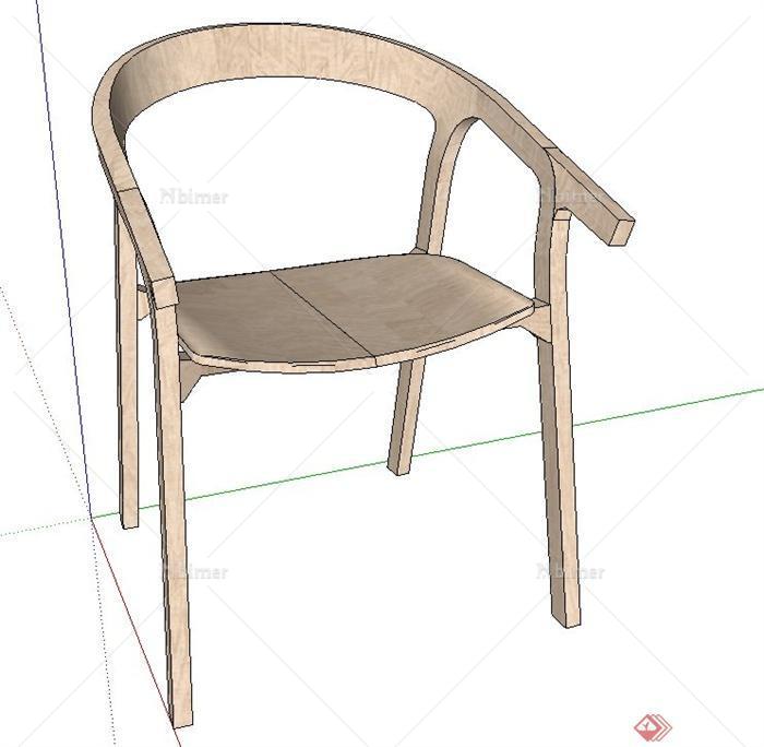 室内木质创意座椅设计SU模型[原创]