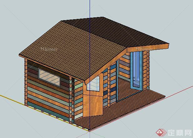 某居住建筑设计小木屋su模型参考