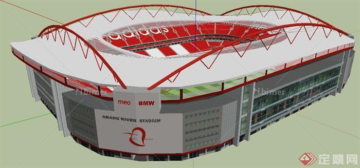 某现代足球体育馆建筑设计SU模型
