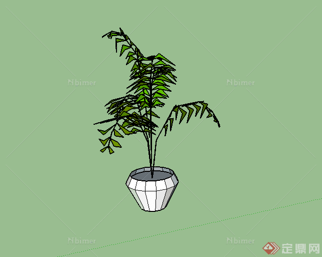 某园林盆栽植物设计SU模型素材8