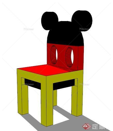 米老鼠卡通儿童座椅su模型