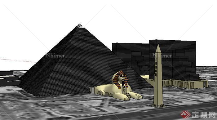 某旅游金字塔建筑设计SU模型