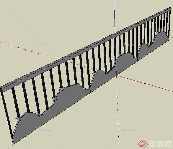 某中式小区栏杆设计SketchUp(SU)3D模型