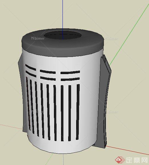 现代简洁圆柱垃圾桶SU模型