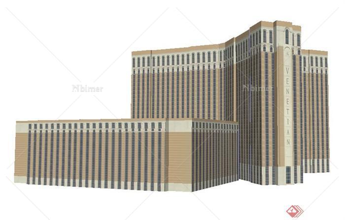 现代高层酒店建筑SU模型