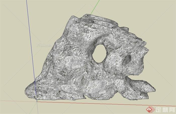 七款景观节点置石设计SU模型