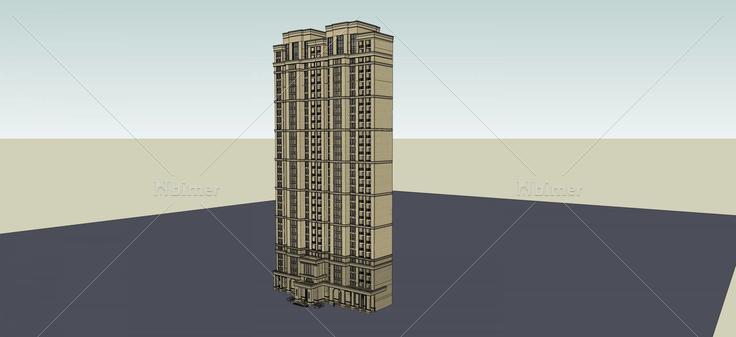 古典风格高层住宅(59313)su模型下载