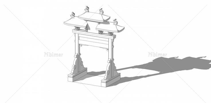 中式--牌坊(32663)su模型下载