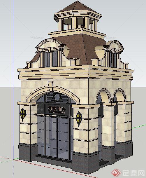 法式风格景观岗亭设计su模型