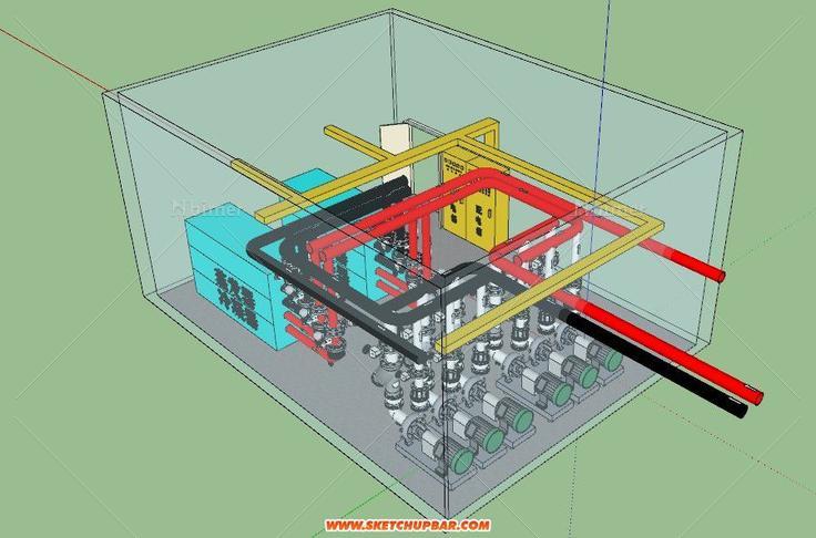空调地下室，管道示意建模！！！