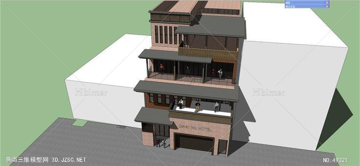 一个农民房立面设计附模型新农村 su模型 3d