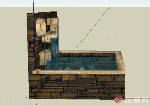 园林景观之跌水水景设计方案SU模型13