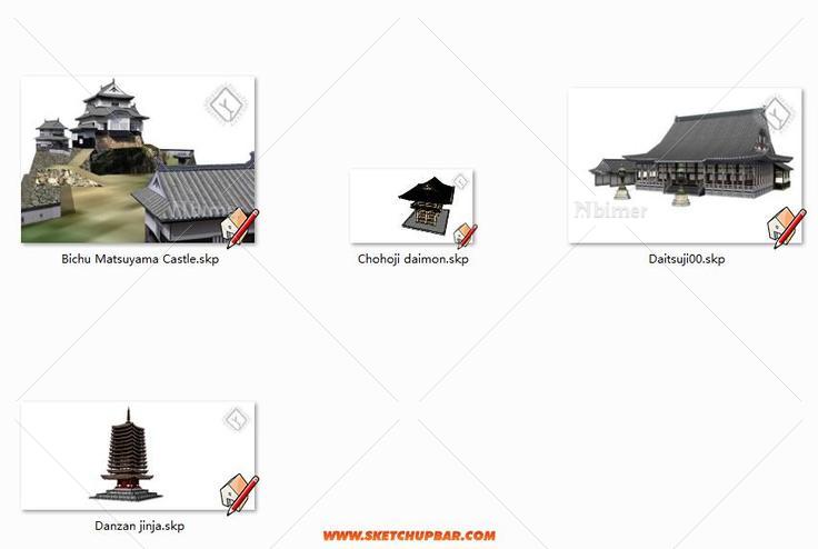日式建筑su模型分享~