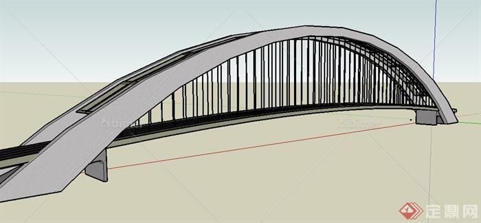 两款拱形架桥梁设计su模型[原创]