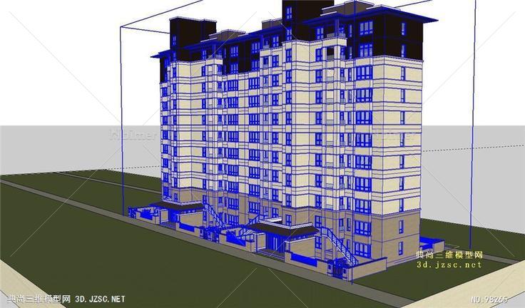 欧式现代高层住宅建筑模型