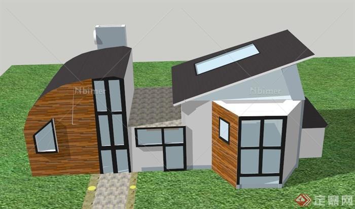 特色太阳能住宅建筑设计SU模型