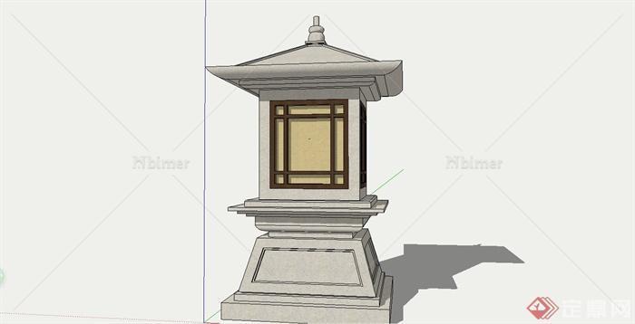 古典中式风格庭院灯设计SU模型[原创]