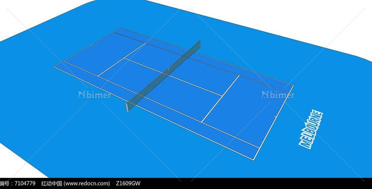 天蓝色网球场